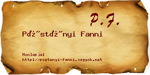 Pöstényi Fanni névjegykártya